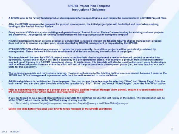 SPSRB Project Plan Template Instructions