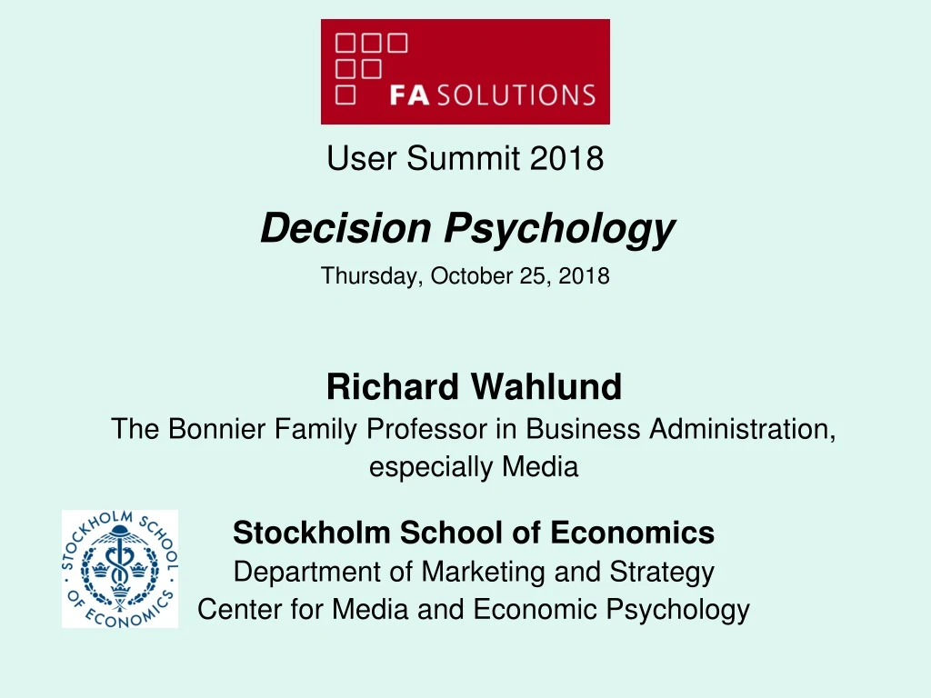 user summit 2018 decision psychology thursday october 25 2018