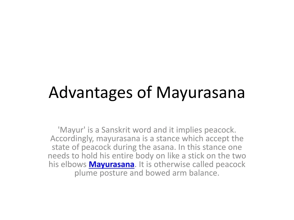 advantages of mayurasana