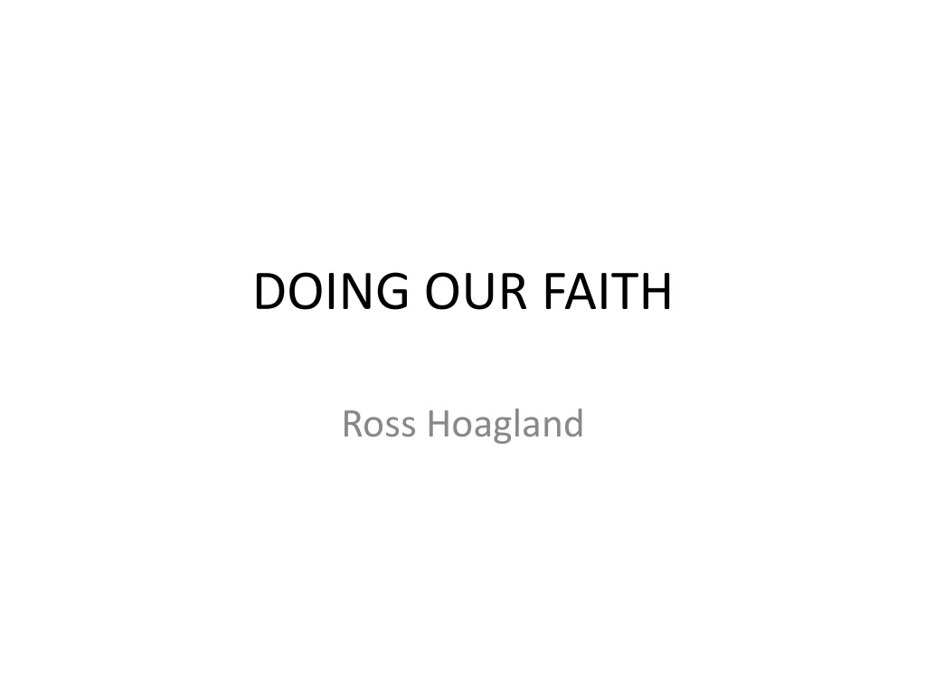 doing our faith