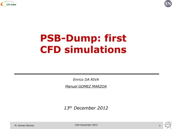 PSB-Dump: first CFD simulations