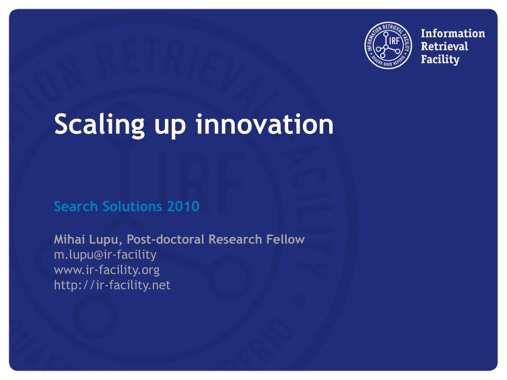 scaling up innovation