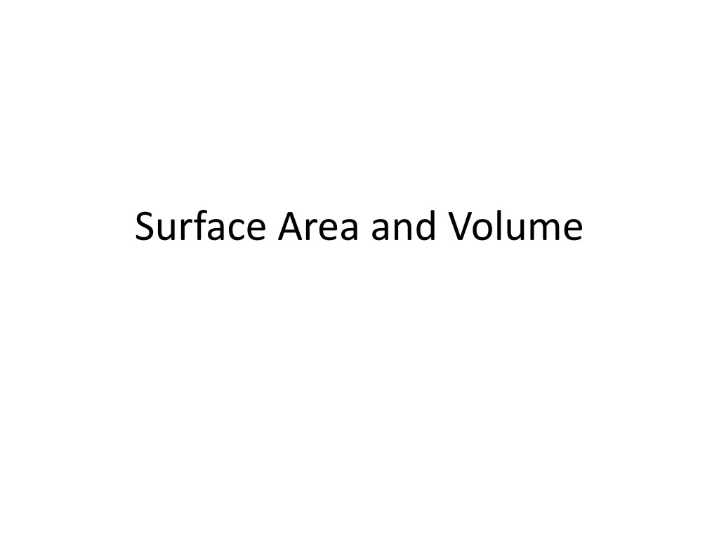 surface area and volume