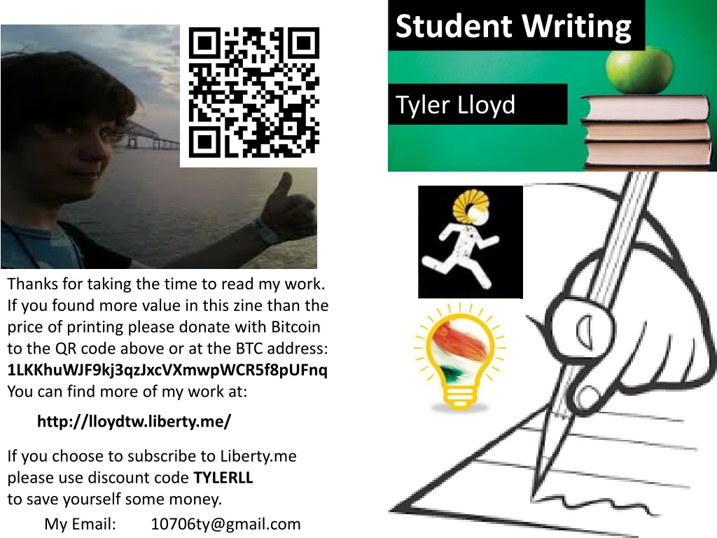 student writing