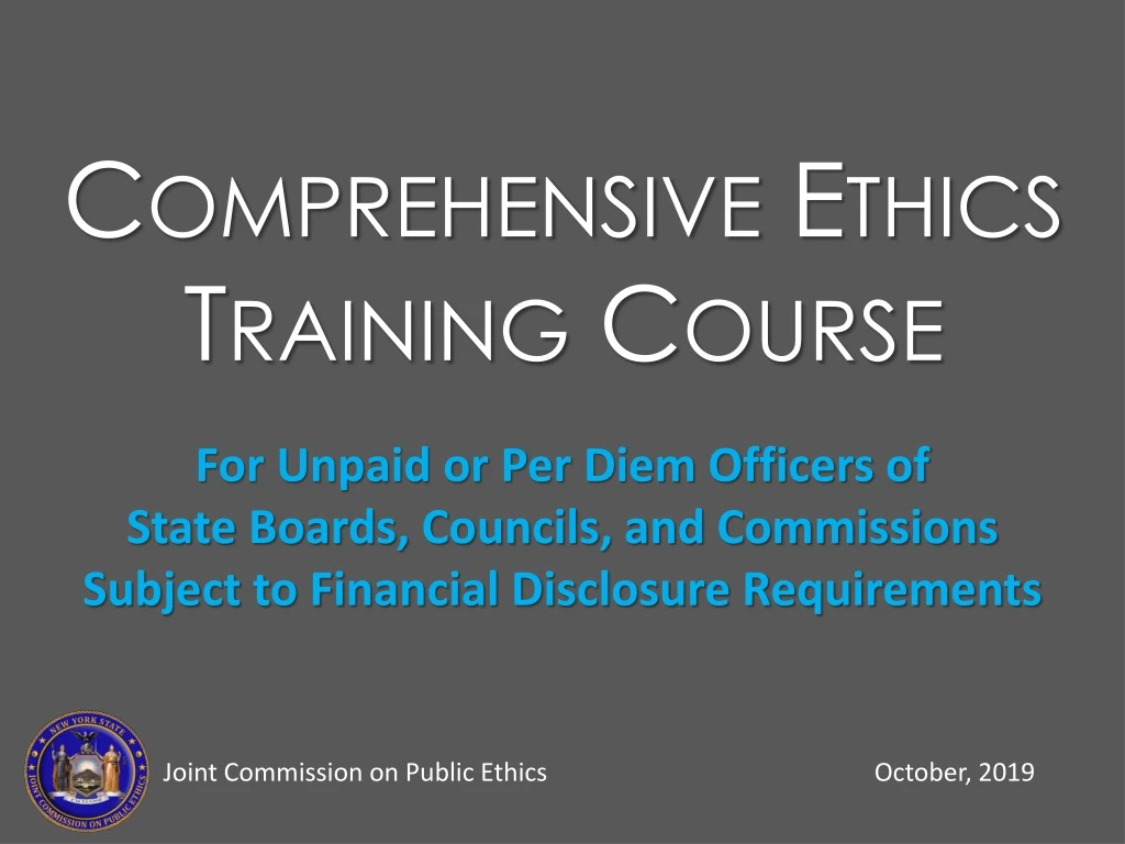 comprehensive ethics training course