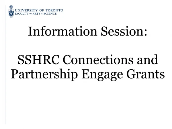 Information Session: SSHRC Connections and Partnership Engage Grants