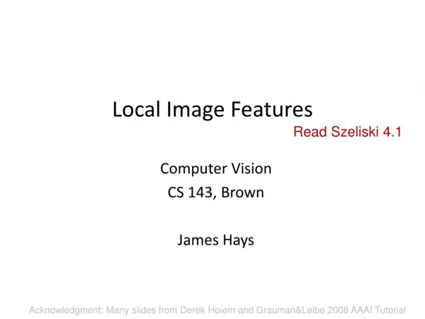 Local Image Features