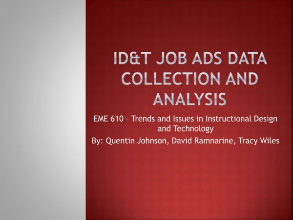 Id&amp;T Job Ads Data collection and analysis