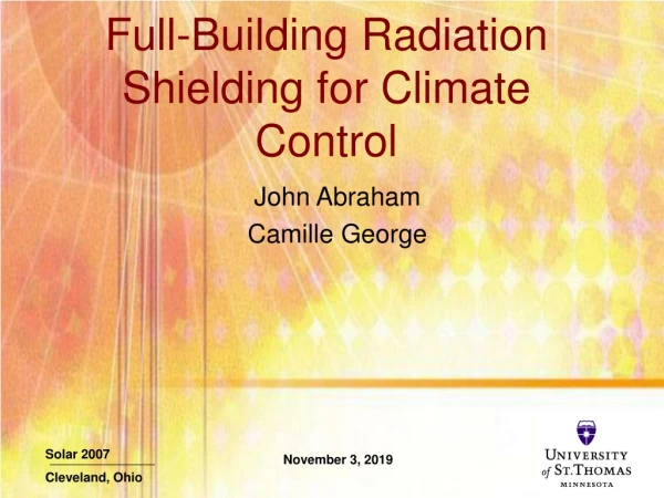 Full-Building Radiation Shielding for Climate Control