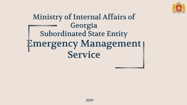 Ministry of Internal Affairs of Georgia Subordinated State Entity Emergency Management Service