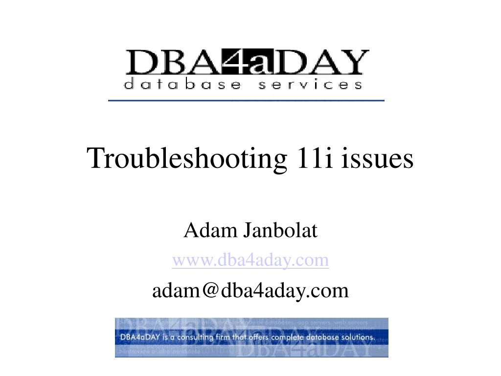 troubleshooting 11i issues