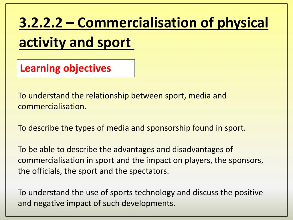 3 2 2 2 commercialisation of physical activity