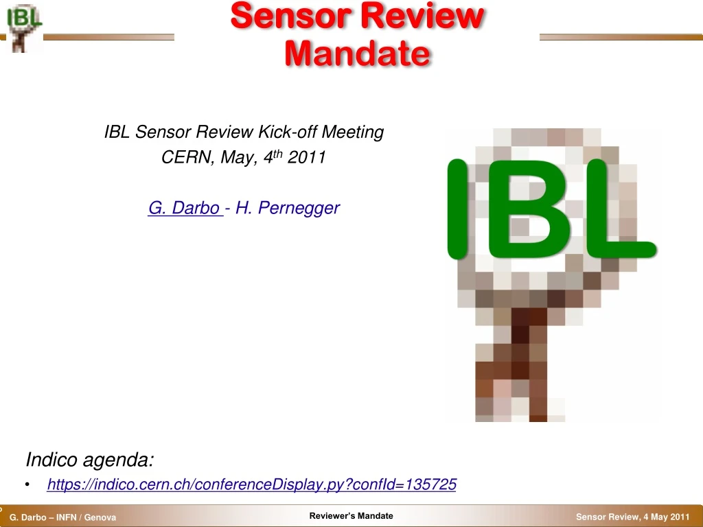 sensor review mandate