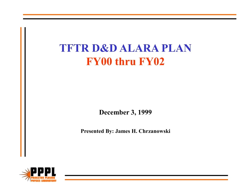 tftr d d alara plan fy00 thru fy02