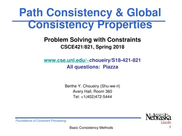Problem Solving with Constraints CSCE421/821, Spring 2018 cse.unl/~ choueiry/S18-421-821