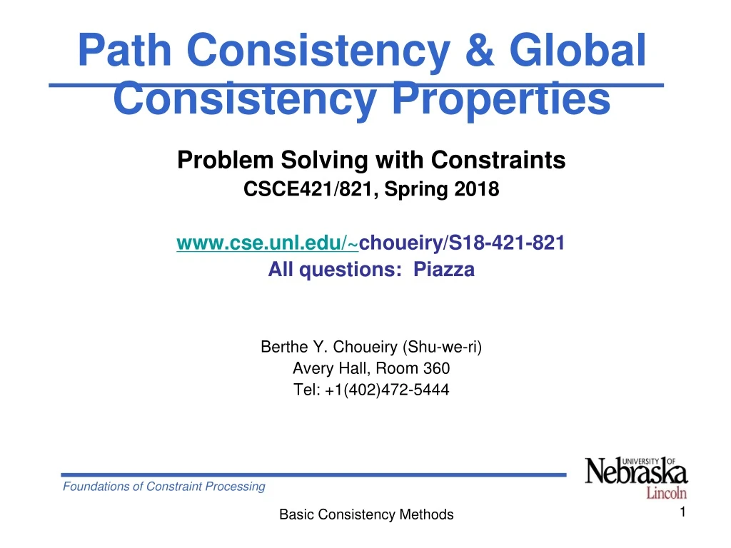 path consistency global consistency properties