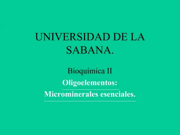 UNIVERSIDAD DE LA SABANA.