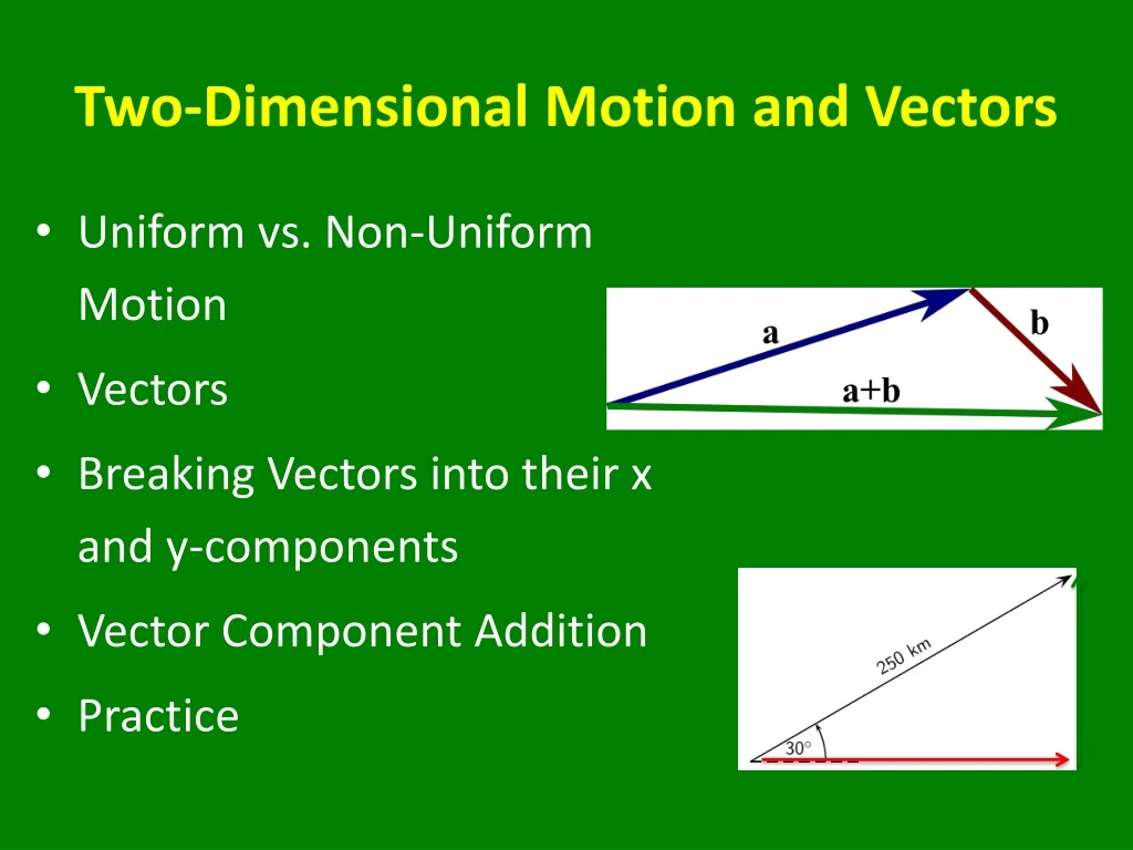 two dimensional motion and vectors