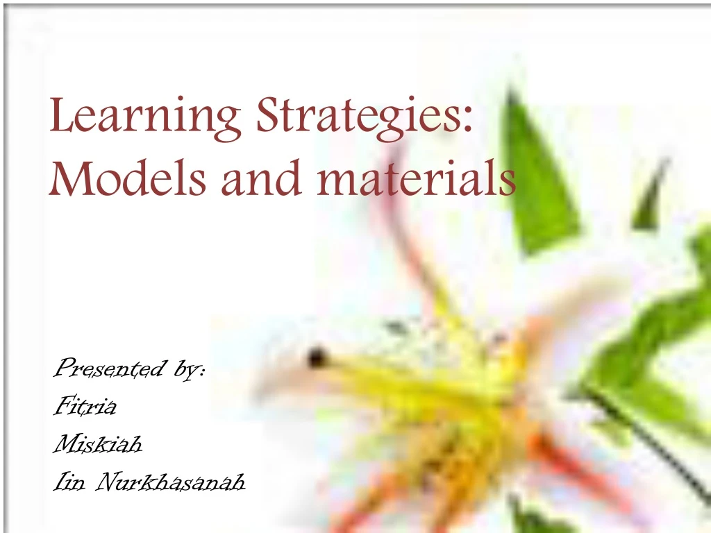learning strategies models and materials