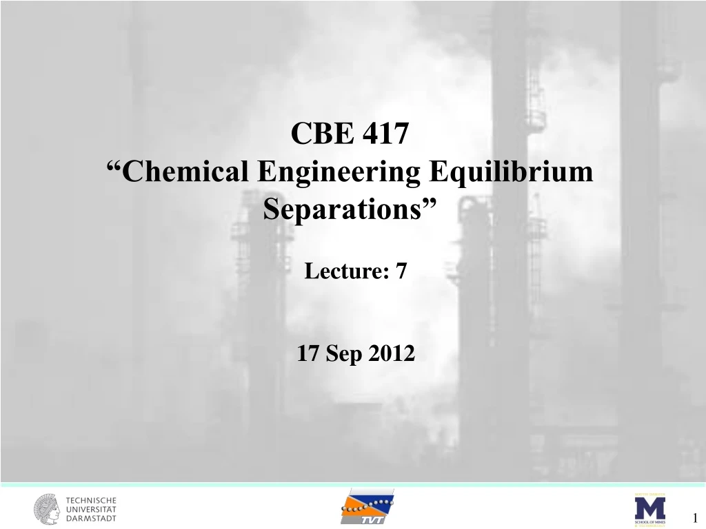 cbe 417 chemical engineering equilibrium