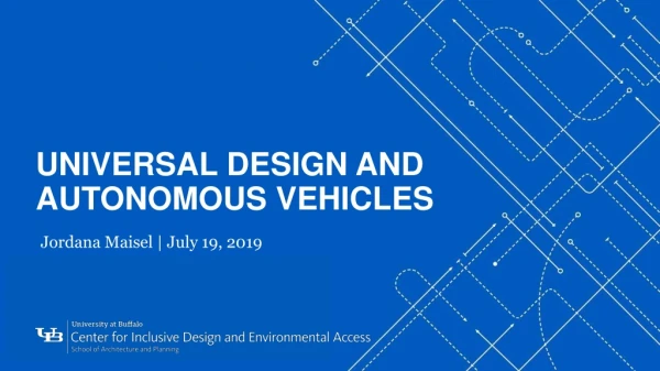Universal Design and Autonomous Vehicles