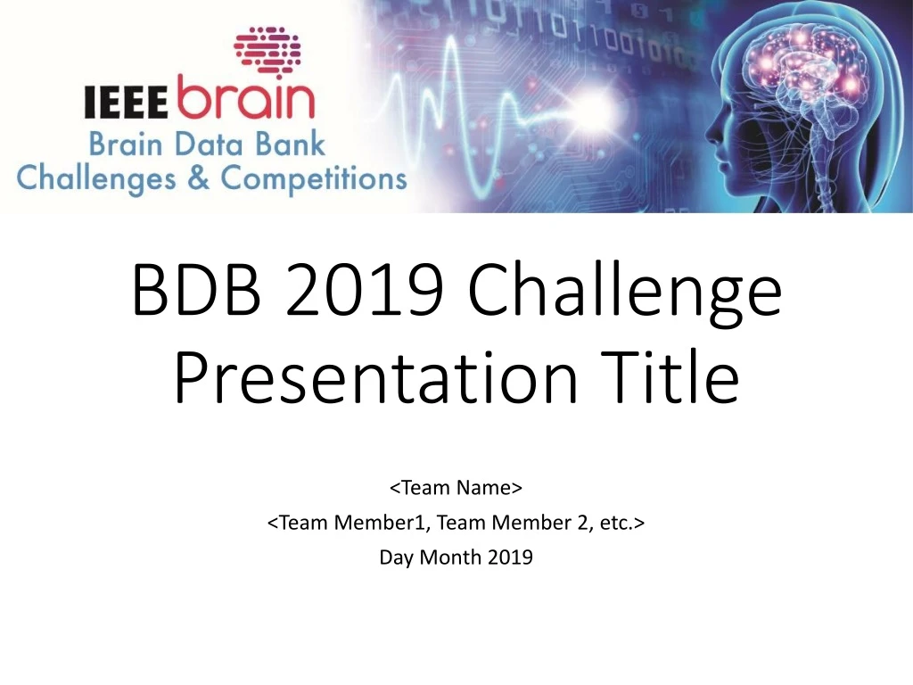 bdb 2019 challenge presentation title