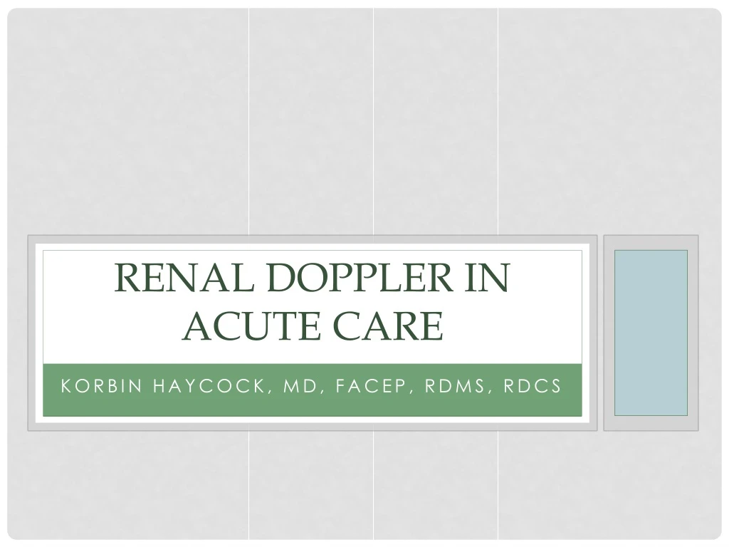 renal doppler in acute care