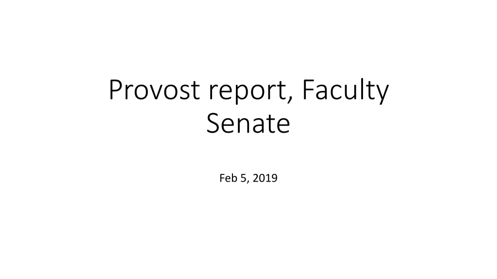 provost report faculty senate