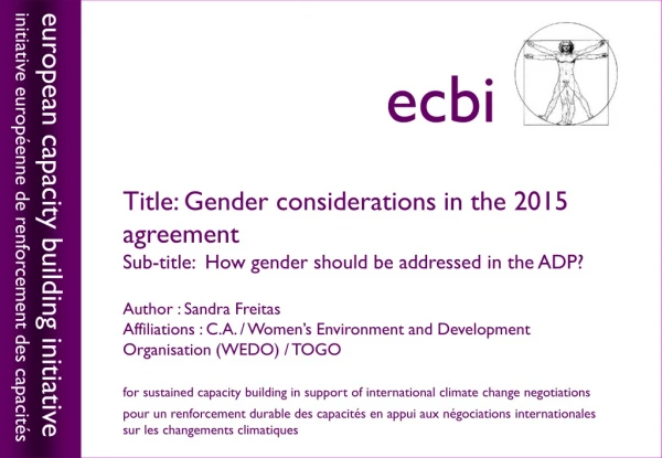 Title: Gender considerations in the 2015 agreement