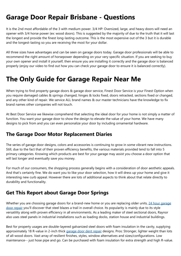 The Garage Door Spring Repair Ideas