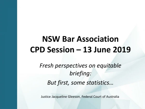 NSW Bar Association CPD Session – 13 June 2019