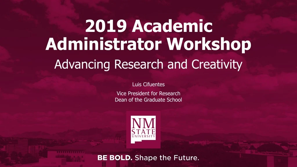 2019 academic administrator workshop