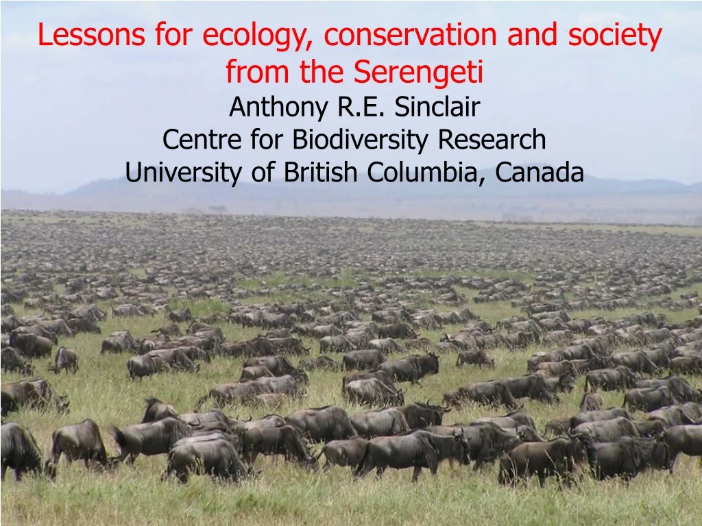 lessons for ecology conservation and society from