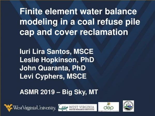 Finite element water balance modeling in a coal refuse pile cap and cover reclamation