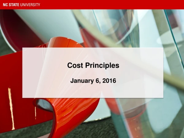 Cost Principles January 6, 2016