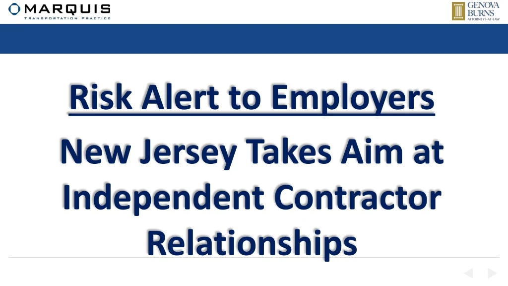 risk alert to employers new jersey takes