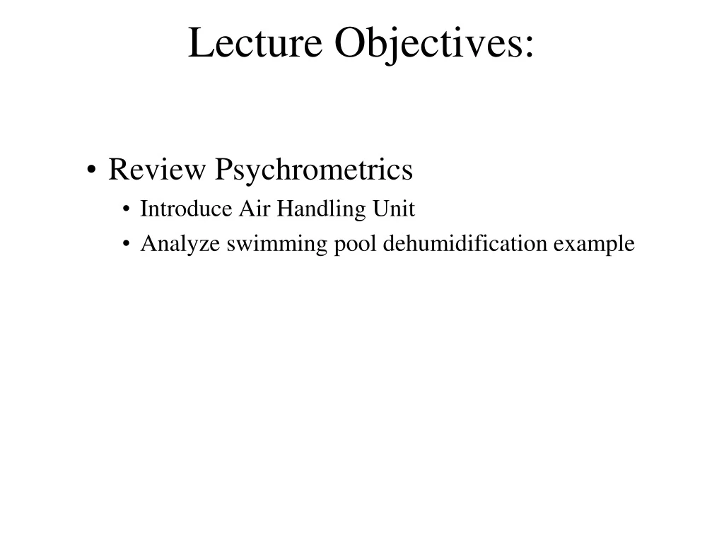 lecture objectives