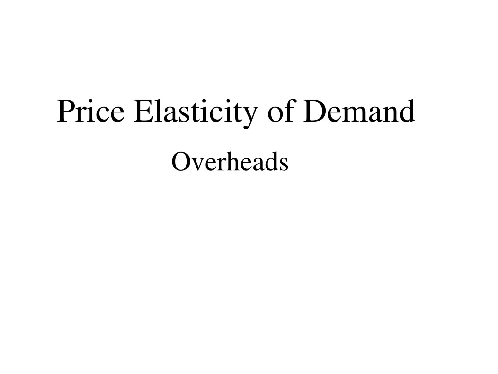 price elasticity of demand