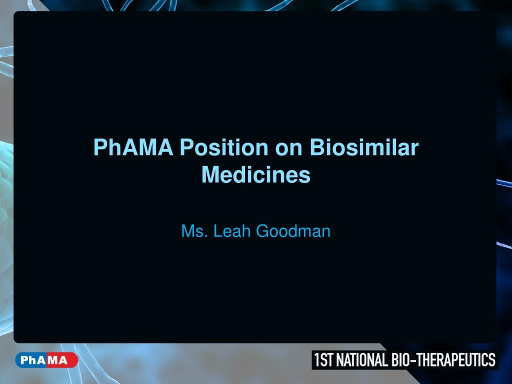 phama position on biosimilar medicines