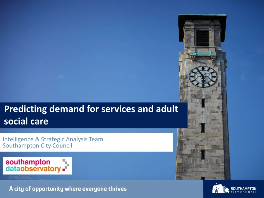 predicting demand for services and adult social