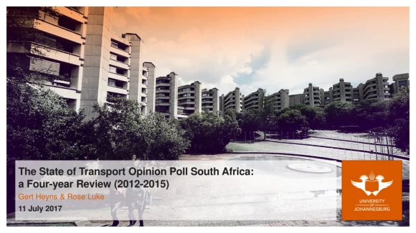 The State of Transport Opinion Poll South Africa: a Four-year Review (2012-2015)