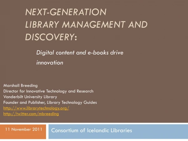 Next-generation Library Management and Discovery :