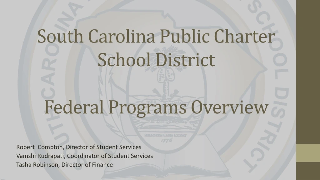 south carolina public charter school district federal programs overview