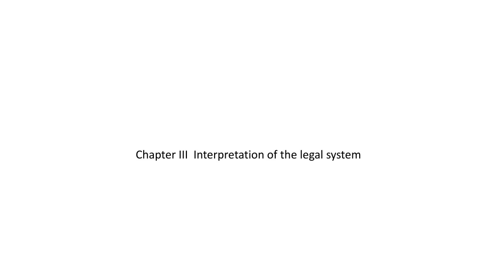 chapter iii interpretation of the legal system