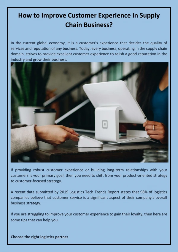 how to improve customer experience in supply