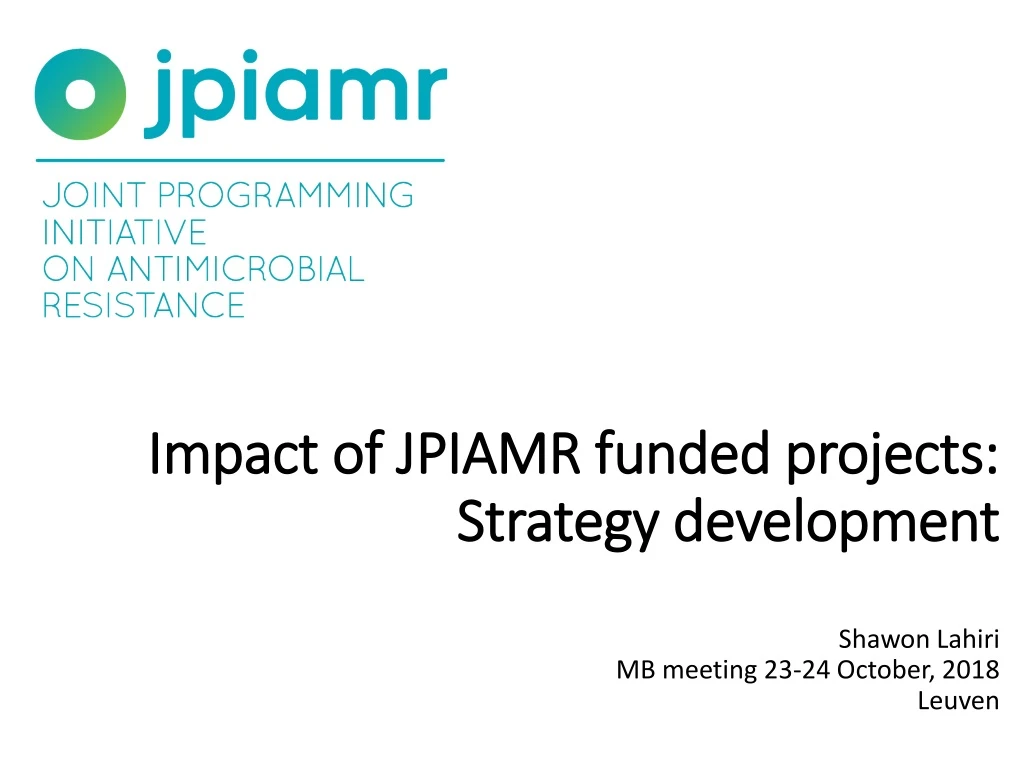 impact of jpiamr funded projects strategy