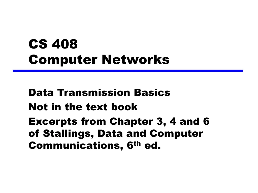 cs 408 computer networks