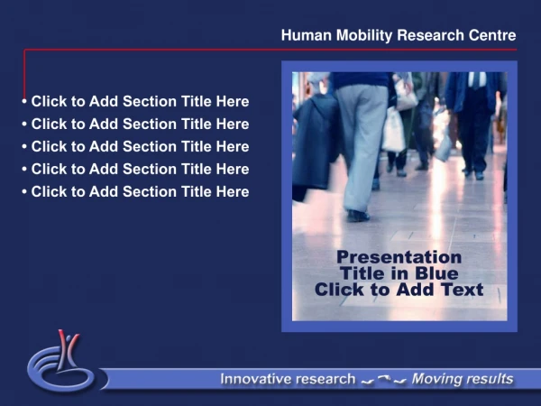 Presentation Title in Blue Click to Add Text