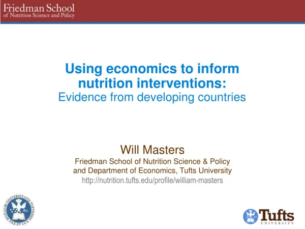 Using economics to inform nutrition interventions: Evidence from developing countries
