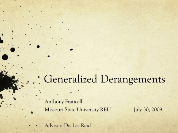 Generalized Derangements